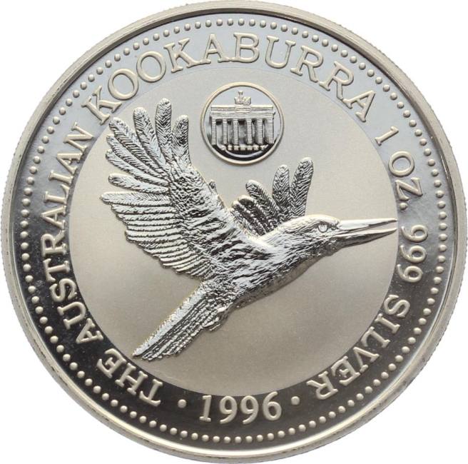 Australien 1 Dollar 1996 Kookaburra - 1 Unze Feinsilber - Privymark "Germany"